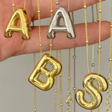 Bubble Letter Initial Necklace