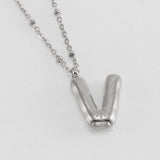 Bubble Letter Initial Necklace