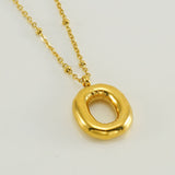 Bubble Letter Initial Necklace