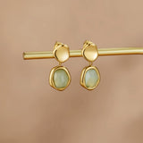 Gold Aquamarine Drop Earrings