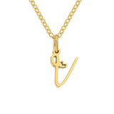 Gold Letter Heart Necklace