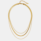 Gold Multi-Layered Chain  Necklace