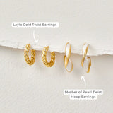 Mother of Pearl Twist Hoop Earrings