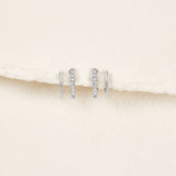 Silver & Crystal Claw Earrings